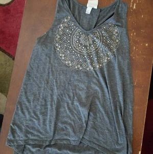 Knox Rose tunic style embellished tank top, v neck